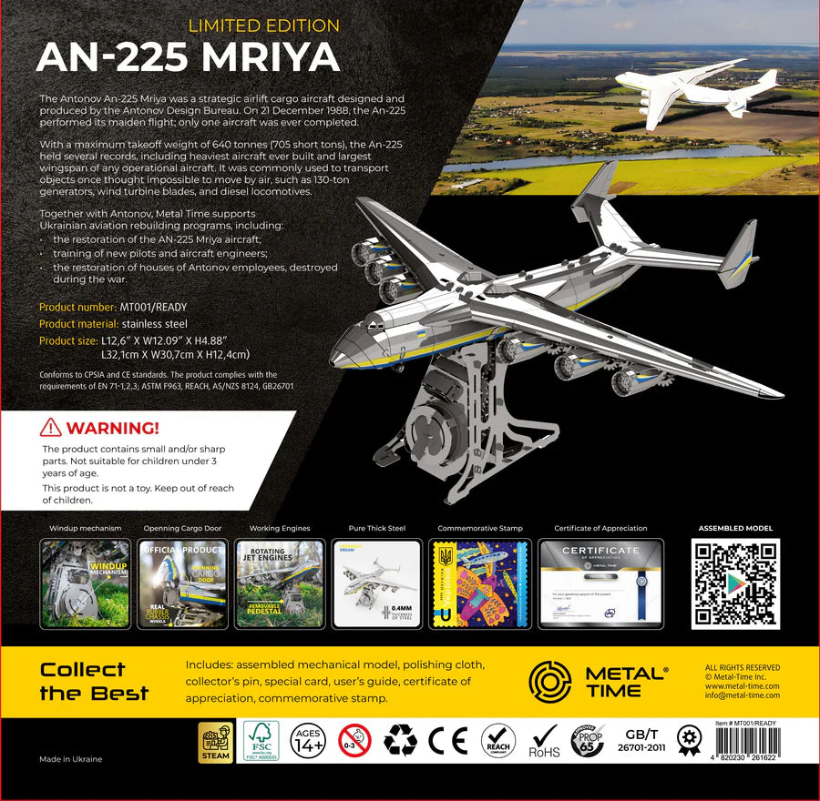Metal Time AN-225 Mriya Official Limited Edition - DIY Metal Model Kit