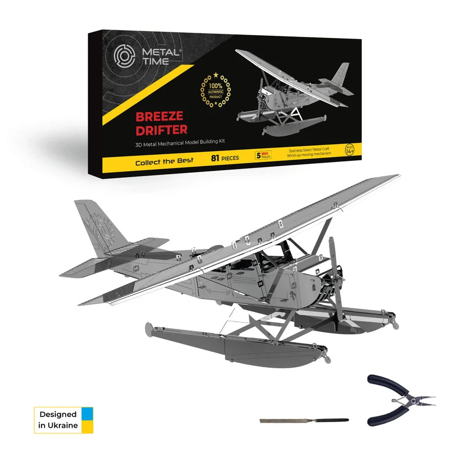 Metal Time Breeze Drifter Cessna Seaplane - DIY Metal Model Kit