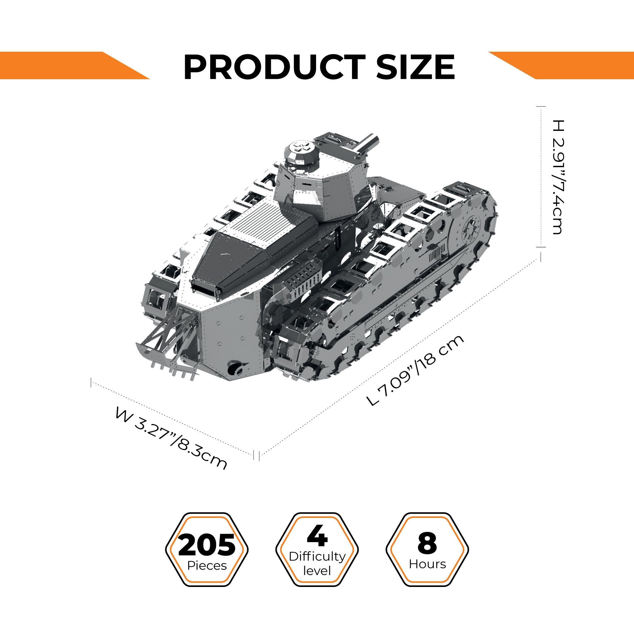 Metal Time Renault FT-17 Nimble Fighter Tank – DIY Metal Model Kit