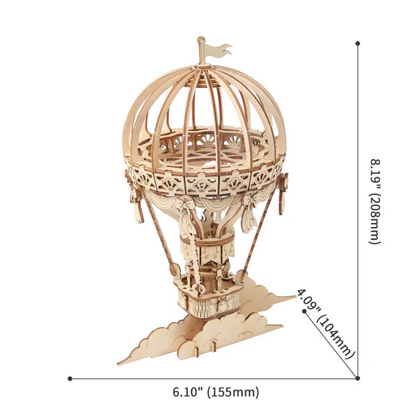 Hot Air Balloon – 3D Wooden Puzzle Kit