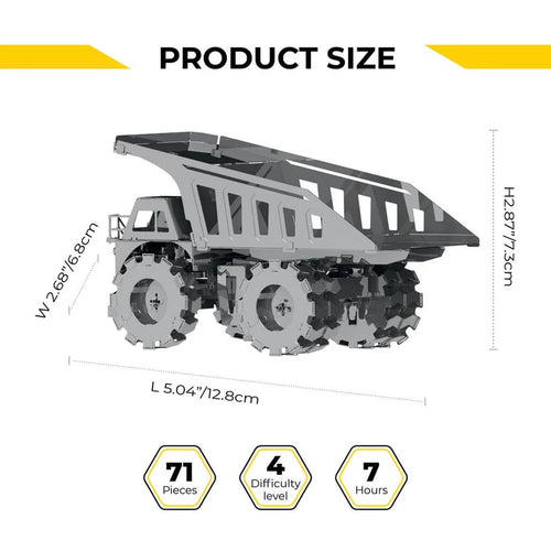 Metal Time Quarry Transporter Mining Truck - DIY Metal Model Kit