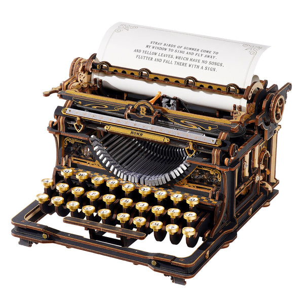 Vintage Typewriter Pro – Mechanical Wooden Model Kit