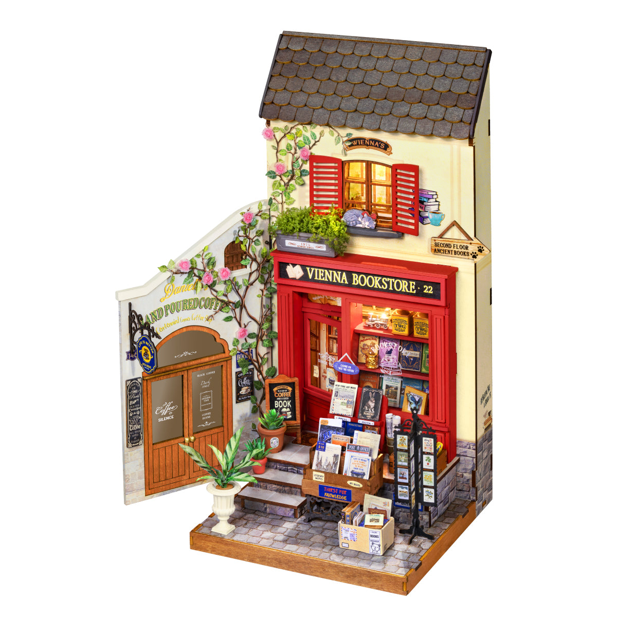 Vienna Bookstore – DIY Miniature Dollhouse Kit