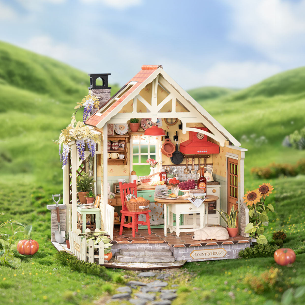 Rolife Sunlit Farmhouse Kitchen – DIY Miniature House Kit
