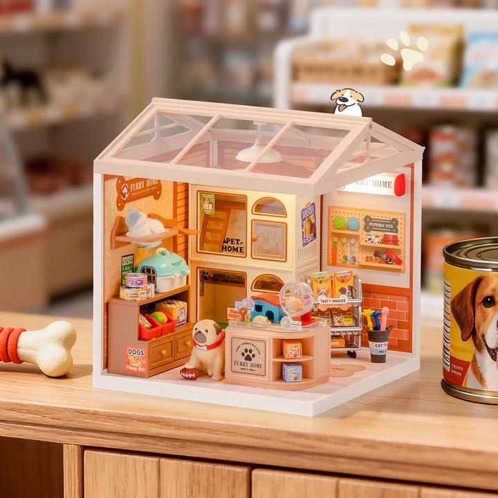 Furry Friends' Home – DIY Miniature Dollhouse Kit