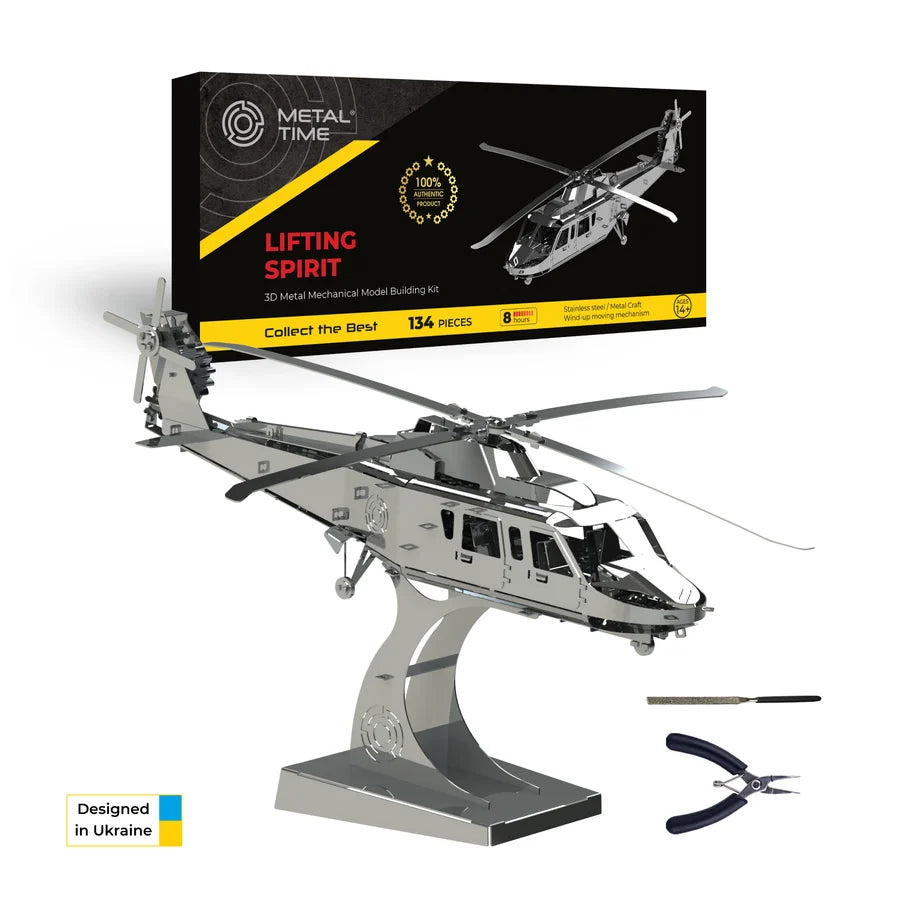 Metal Time Lifting Spirit Helicopter - DIY Metal Model Kit