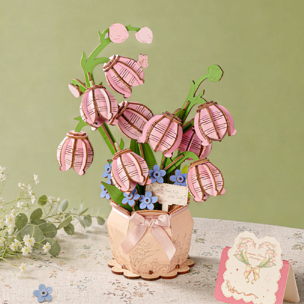 Rowood Pink Lily of the Valley – 3D Wooden Puzzle Kit