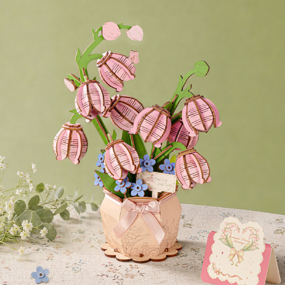 Rowood Pink Lily of the Valley – 3D Wooden Puzzle Kit