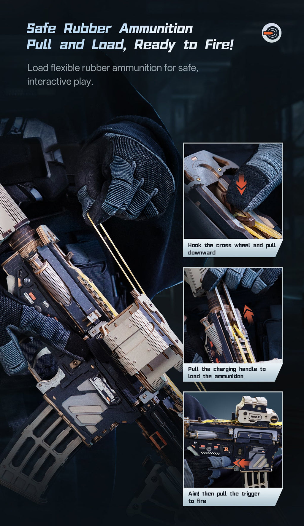 Rokr M416 Carbine – DIY Mechanical Model Kit