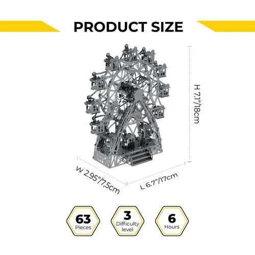 Metal Time Amusement Ride Ferris Wheel - DIY Metal Model Kit