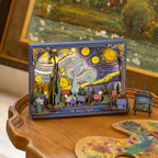 Rowood The Starry Night Wall Art – 3D Wooden Puzzle Kit