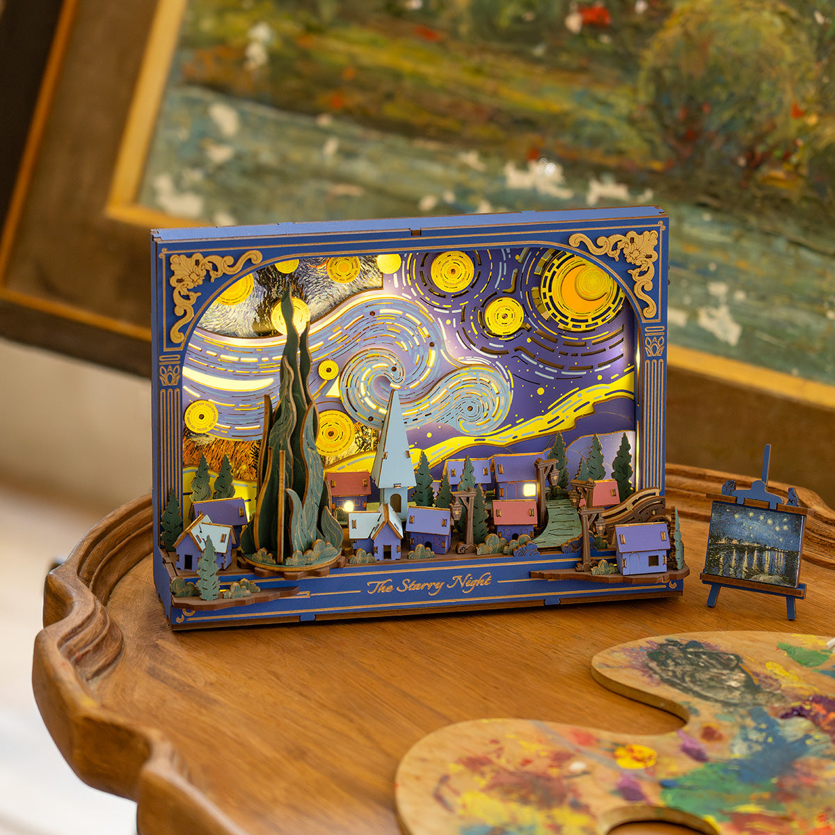 Rowood The Starry Night Wall Art – 3D Wooden Puzzle Kit