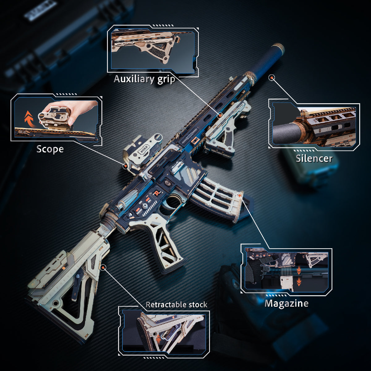 Rokr M416 Carbine – DIY Mechanical Model Kit