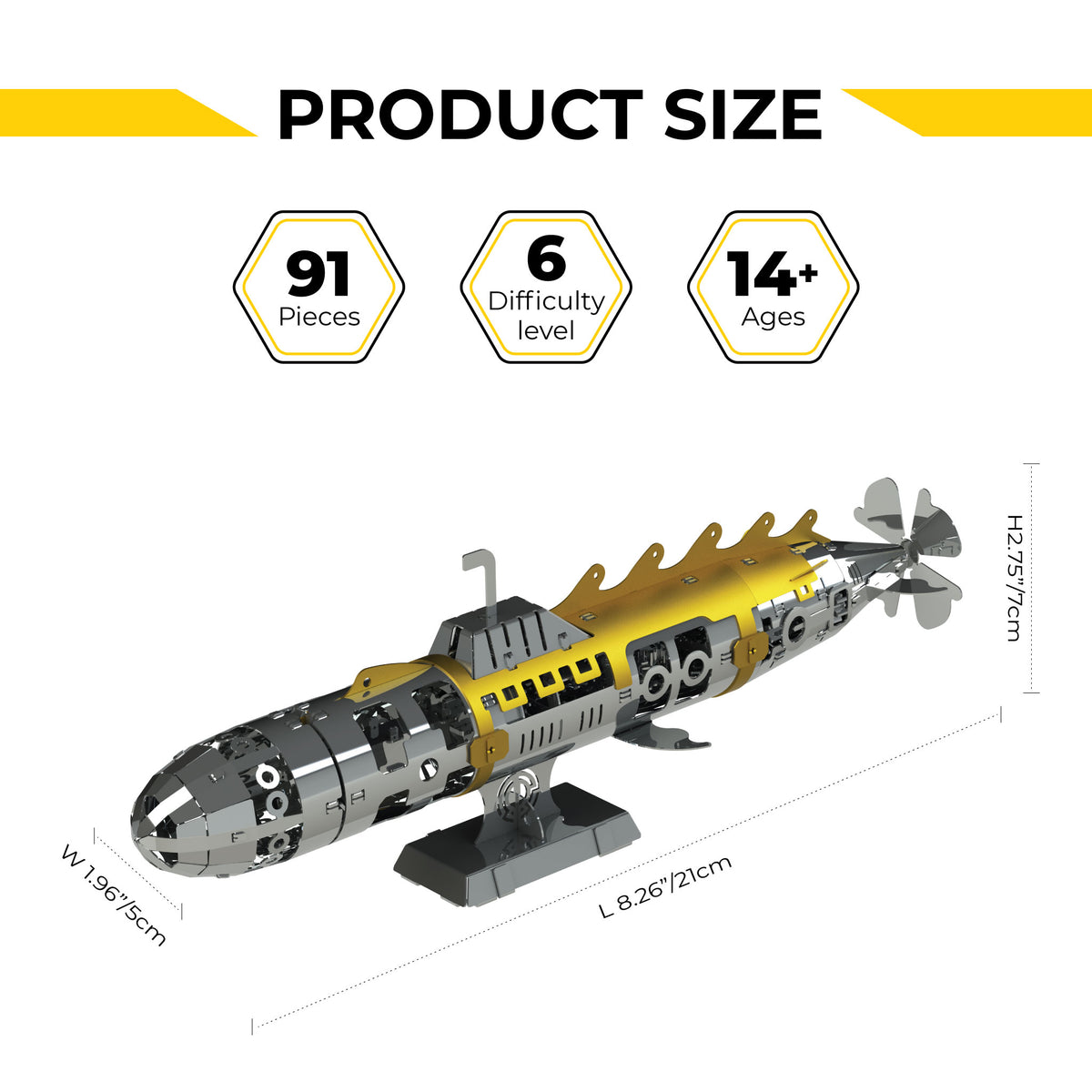 Metal Time Elusive Nautilus Submarine - DIY Metal Model Kit