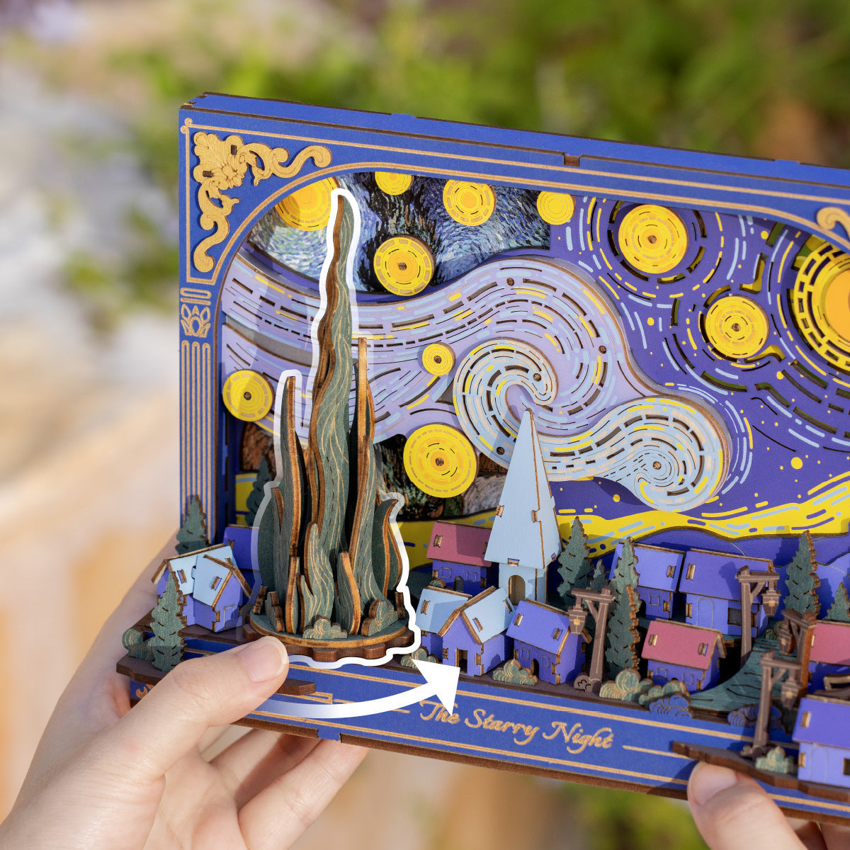 Rowood The Starry Night Wall Art – 3D Wooden Puzzle Kit
