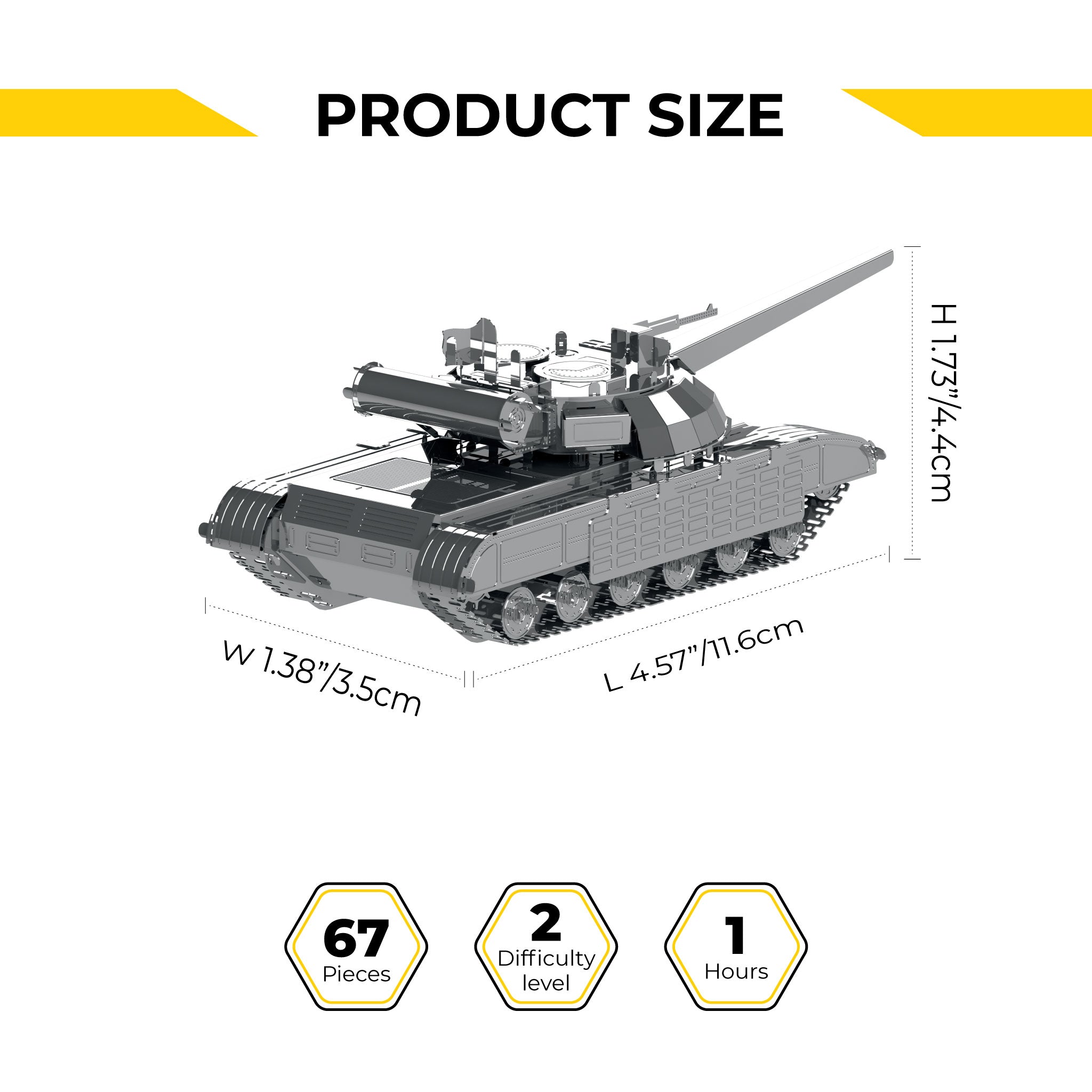 Metal Time Bulat T-64 Tank – DIY Metal Model Kit
