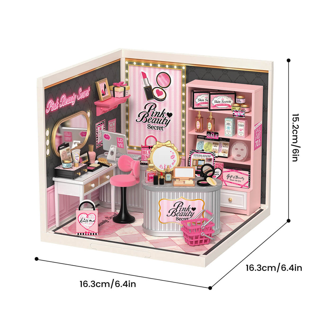 Pink Beauty Secret – DIY Miniature Dollhouse Kit