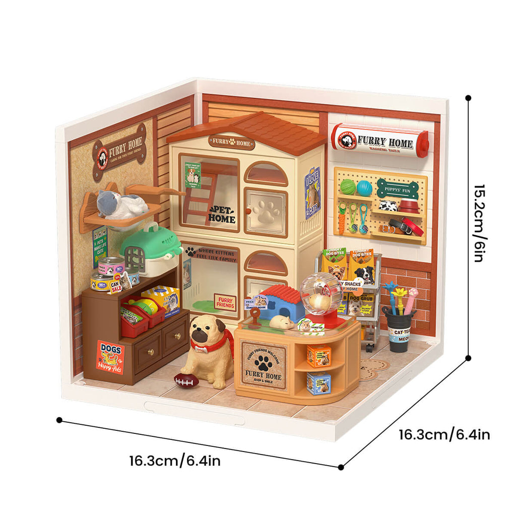 Furry Friends' Home – DIY Miniature Dollhouse Kit
