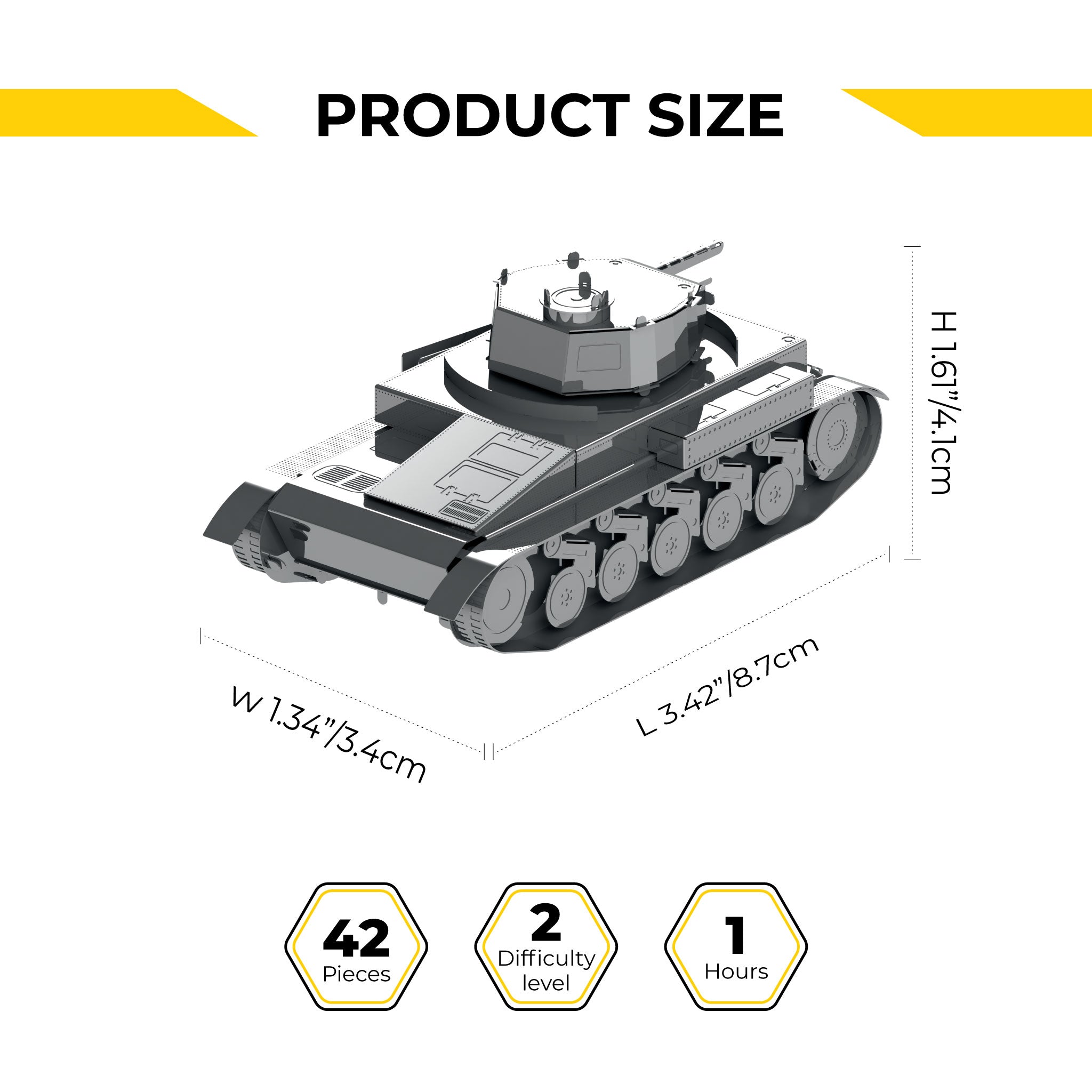 Metal Time PZ.KPFW. II Tank – DIY Metal Model Kit