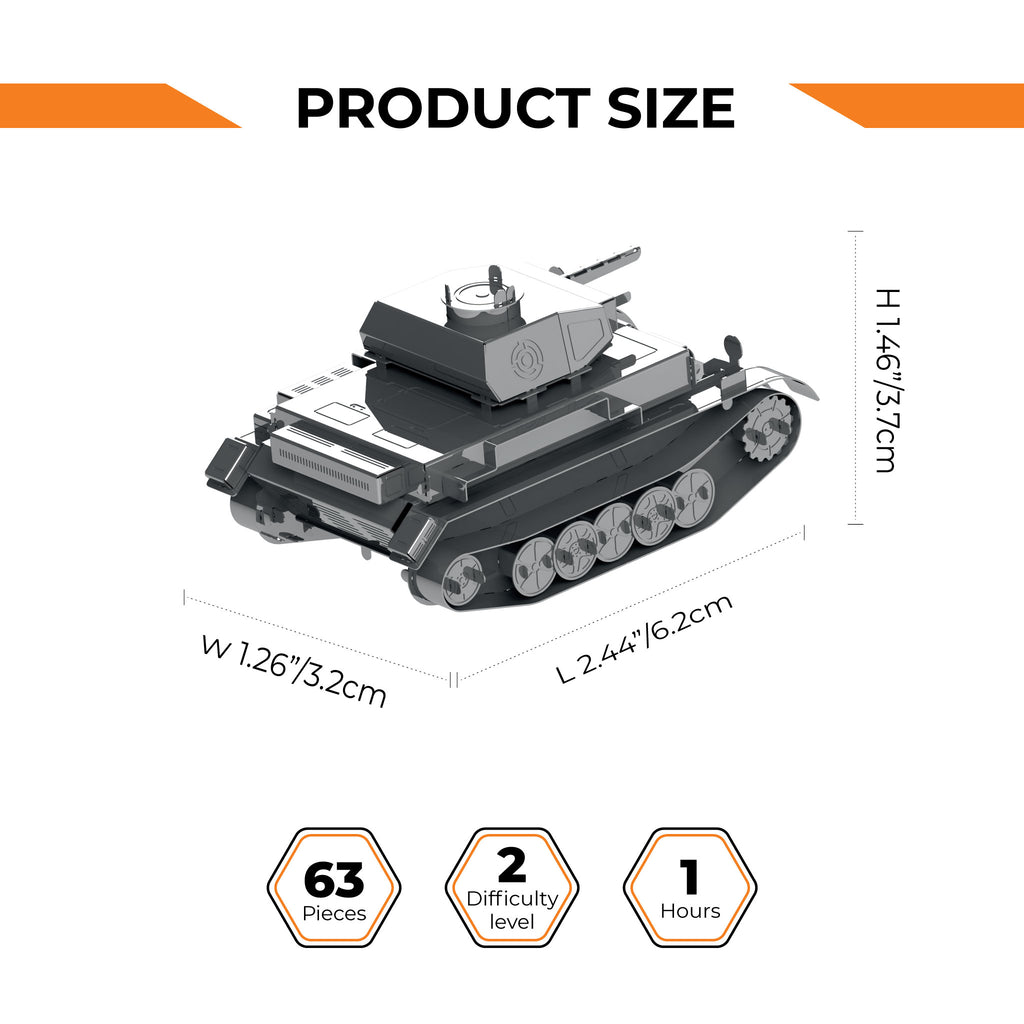 Metal Time Pz.Kpfw. II Ausf.G Tank – DIY Metal Model Kit
