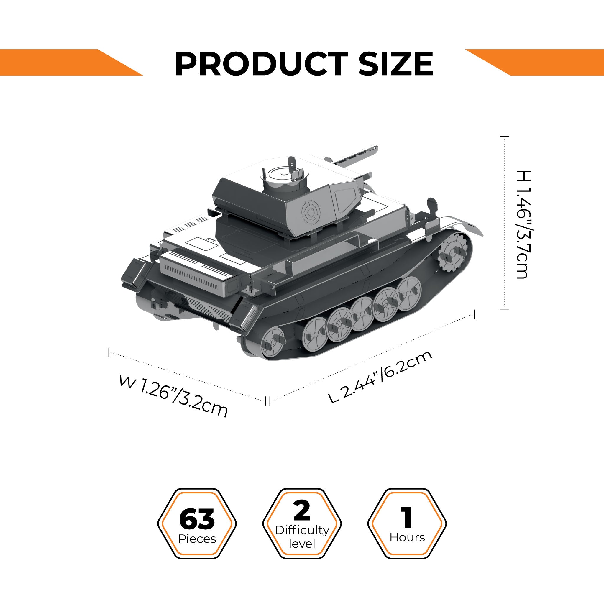 Metal Time Pz.Kpfw. II Ausf.G Tank – DIY Metal Model Kit