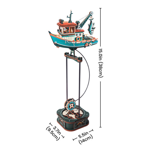 ROKR Lucky Trawler Pendulum Balance Toy – 3D Wooden Puzzle Kit