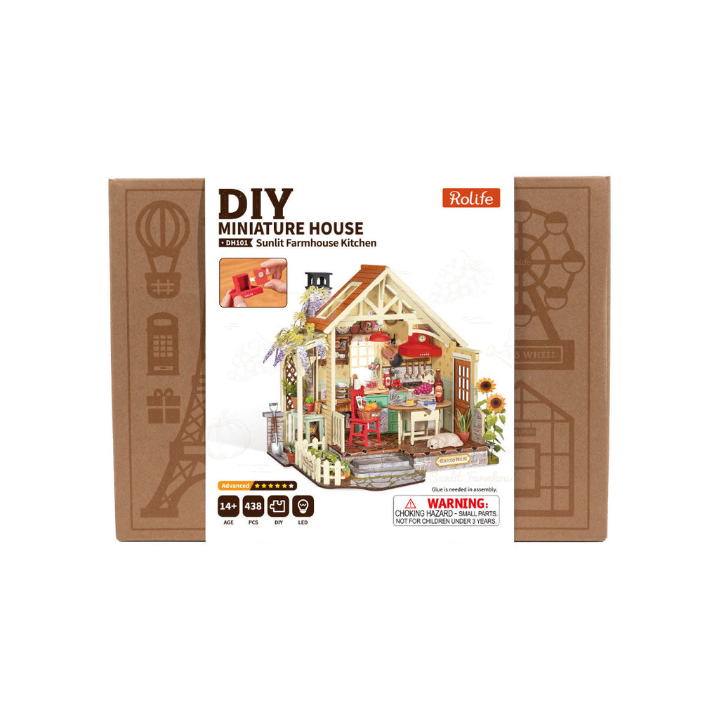 Rolife Sunlit Farmhouse Kitchen – DIY Miniature House Kit