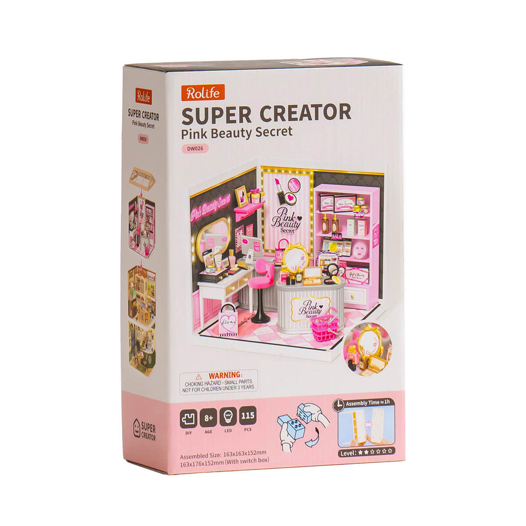 Pink Beauty Secret – DIY Miniature Dollhouse Kit