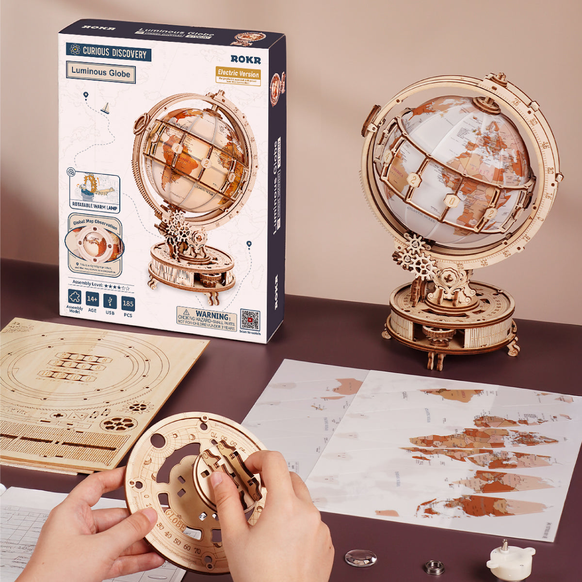 ROKR Luminous Globe Electric Version – DIY Mechanical Model Kit