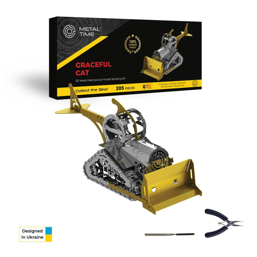 Metal Time Graceful CAT Bulldozer - DIY Metal Model Kit