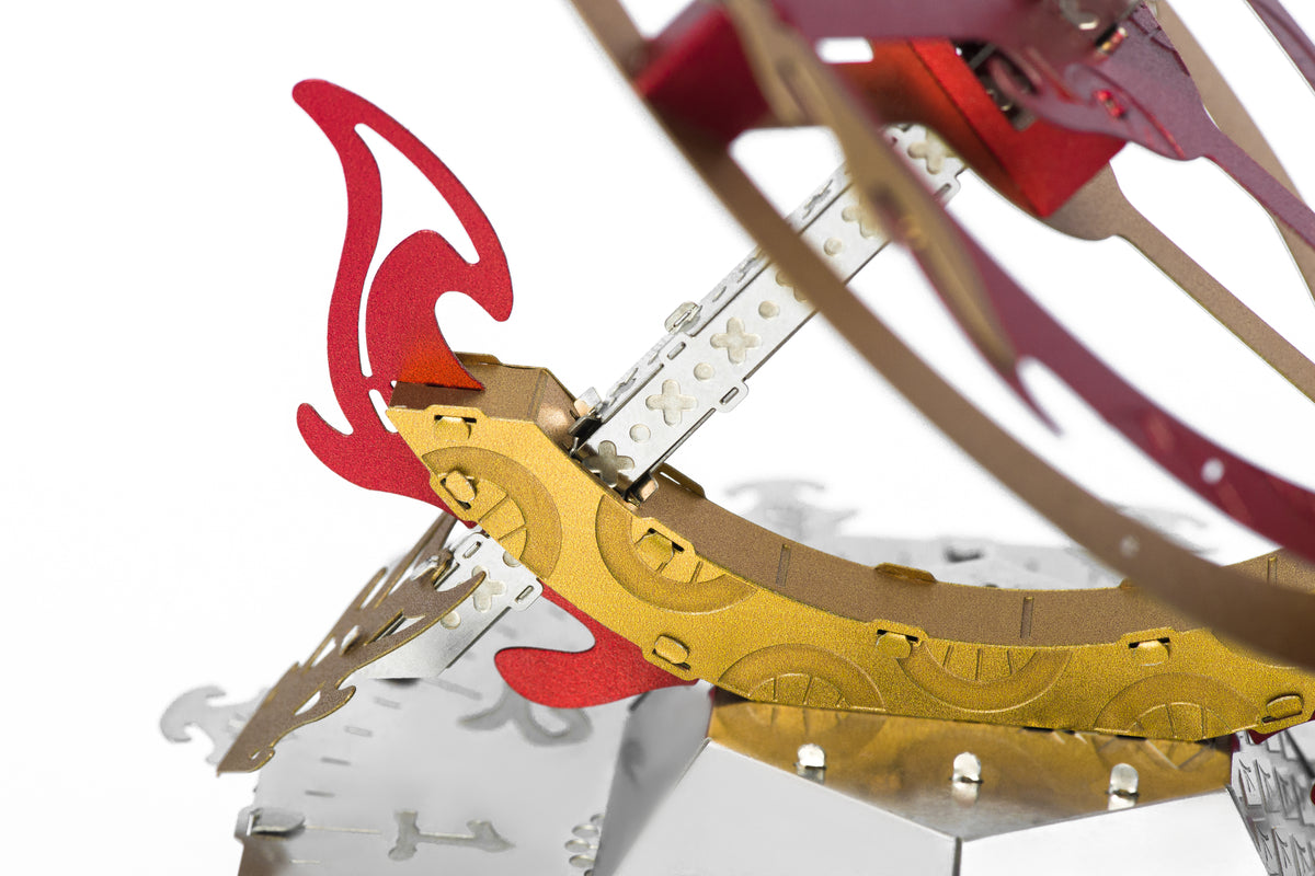 Metal Time Sun Chaser Dragon Style Desk Clock - DIY Metal Model Kit