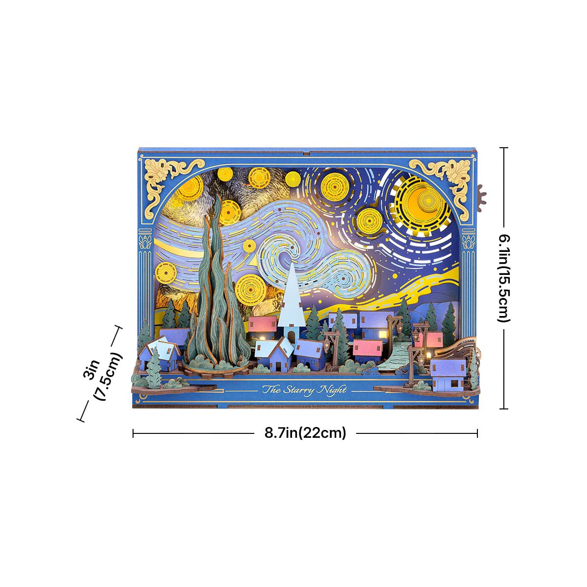 Rowood The Starry Night Wall Art – 3D Wooden Puzzle Kit