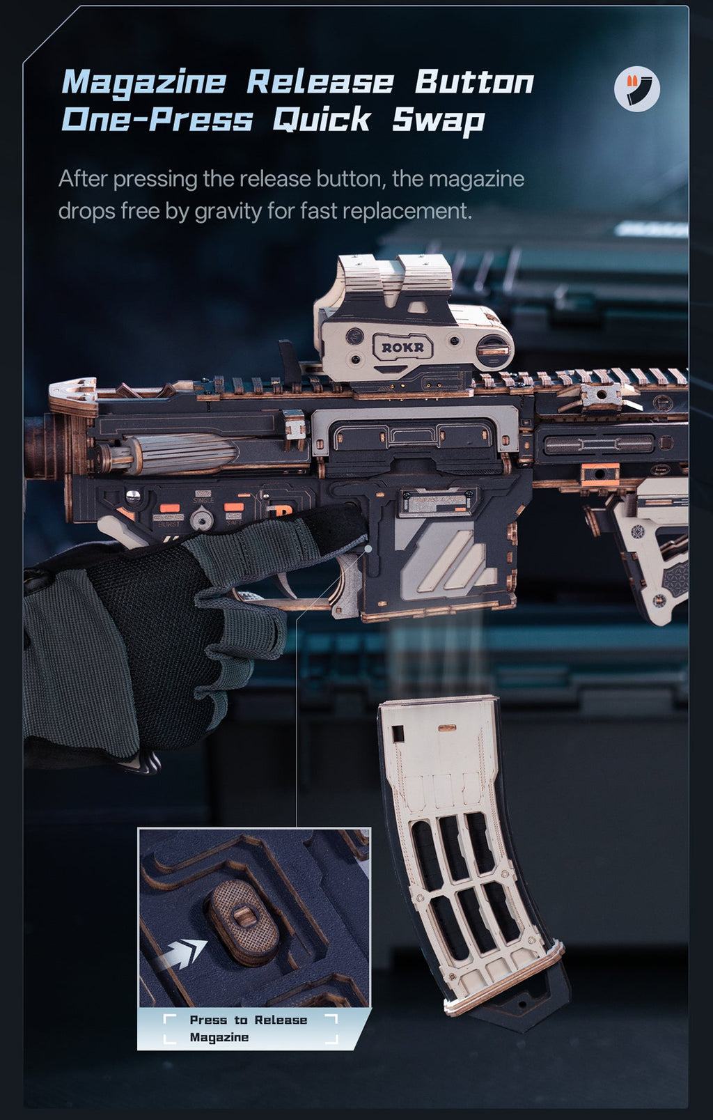 Rokr M416 Carbine – DIY Mechanical Model Kit