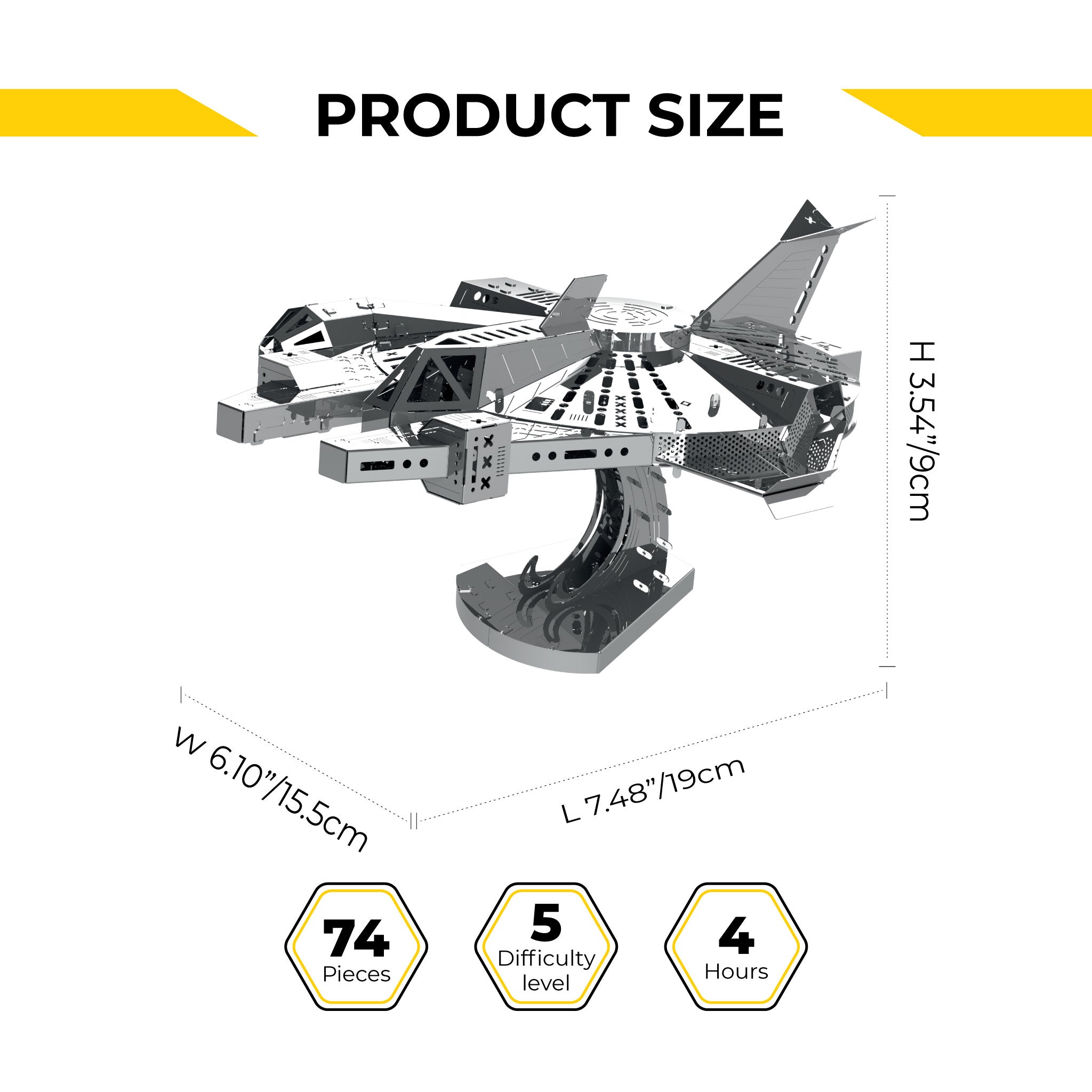 Metal Time Nebula Scout Starship – DIY Metal Model Kit