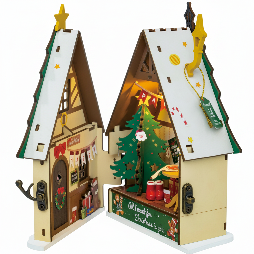 Twinkling Christmas House – DIY Miniature House Kit