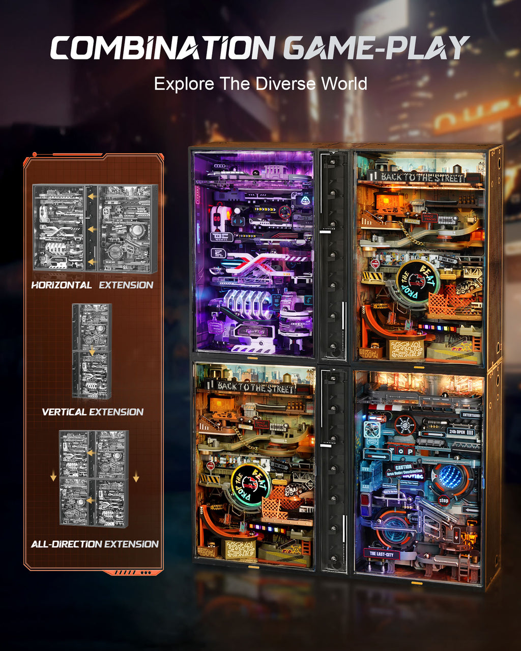 Hip-Hop Street Marble Run – Cyberpunk Mechanical Kit