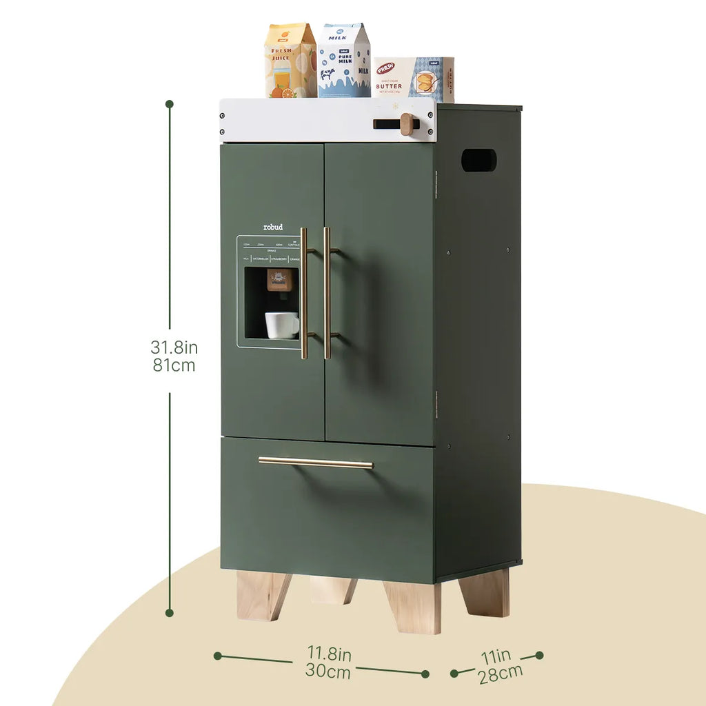 ROBUD Wooden Toy Refrigerator – Vintage Green