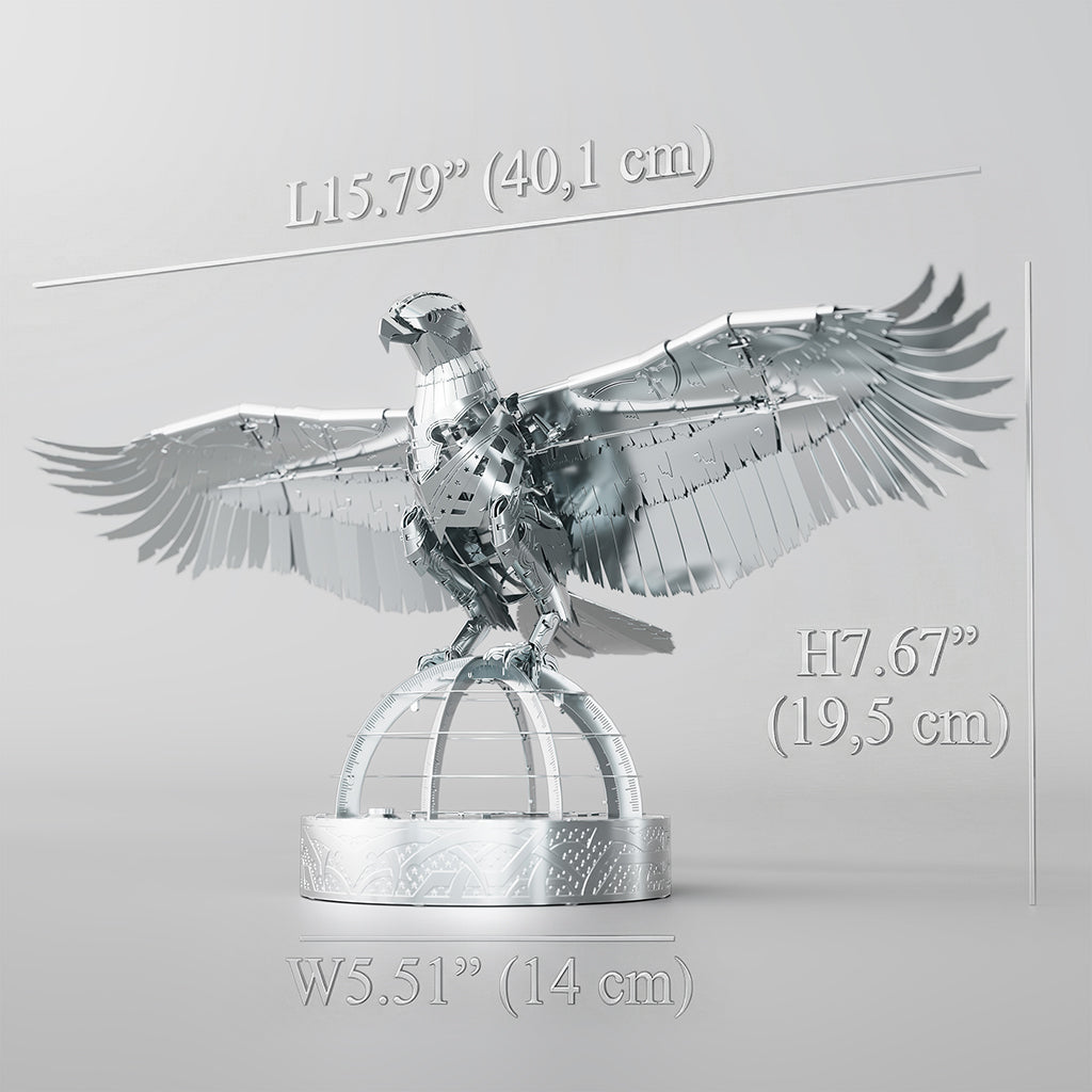 Metal Time Unity Wings Silver Armor Eagle - DIY Metal Model Kit