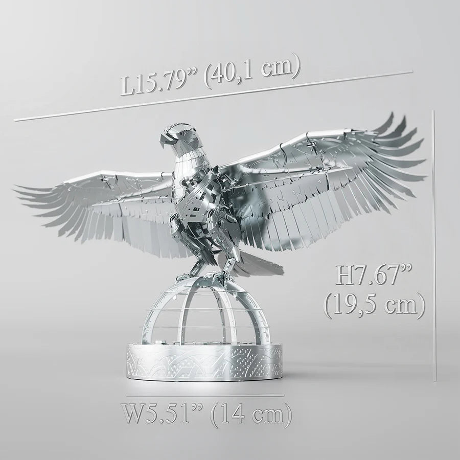 Unity Wings Silver Armor Eagle - DIY Metal Model Kit