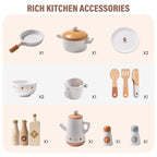 ROBUD Wooden Play Kitchen for Kids – Caramel