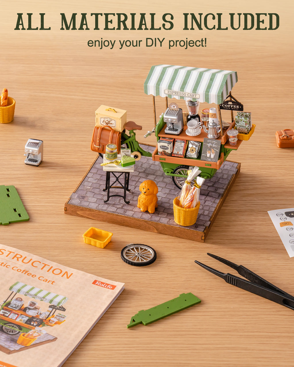 Aromatic Coffee Cart – DIY Miniature House Kit