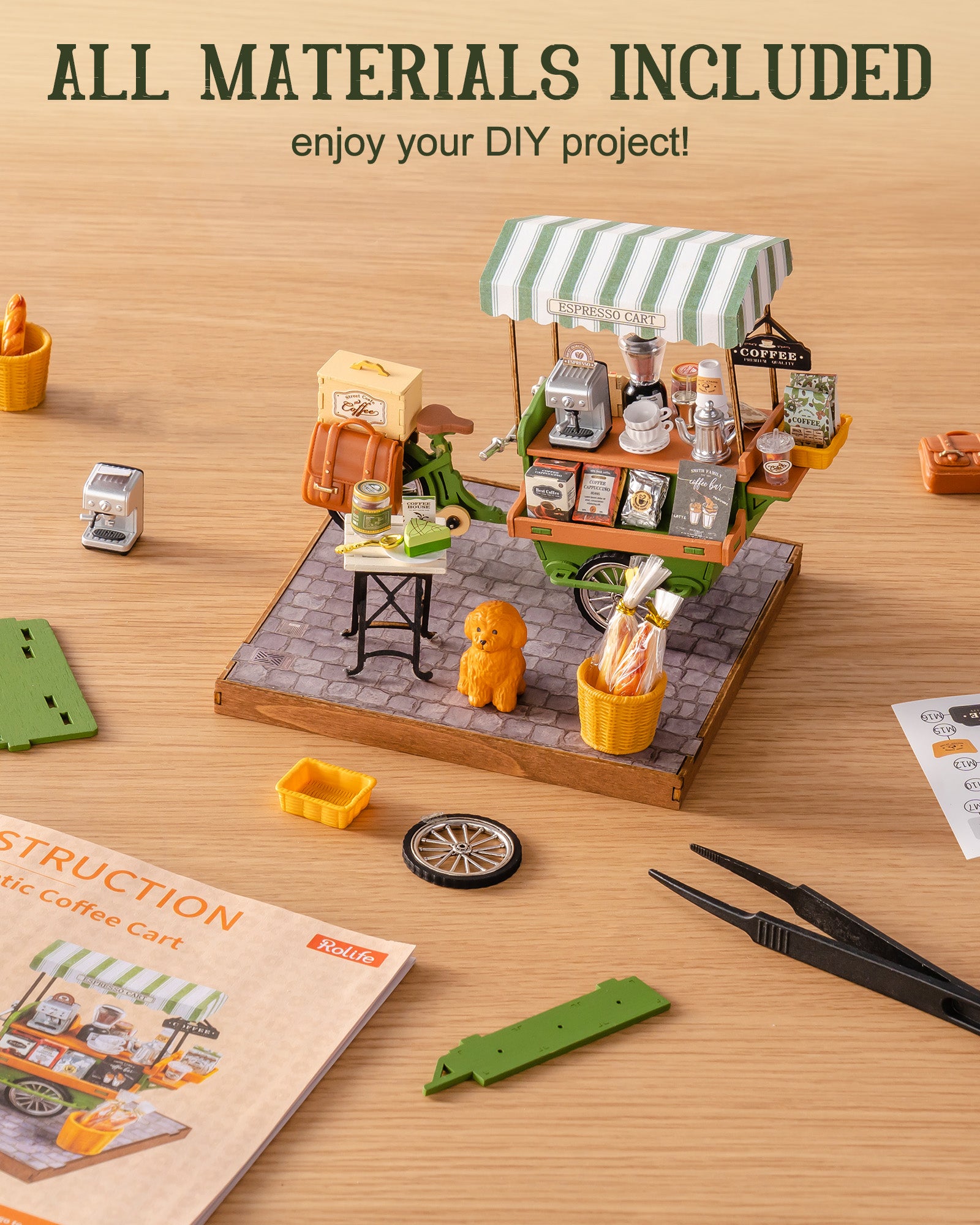Aromatic Coffee Cart – DIY Miniature House Kit