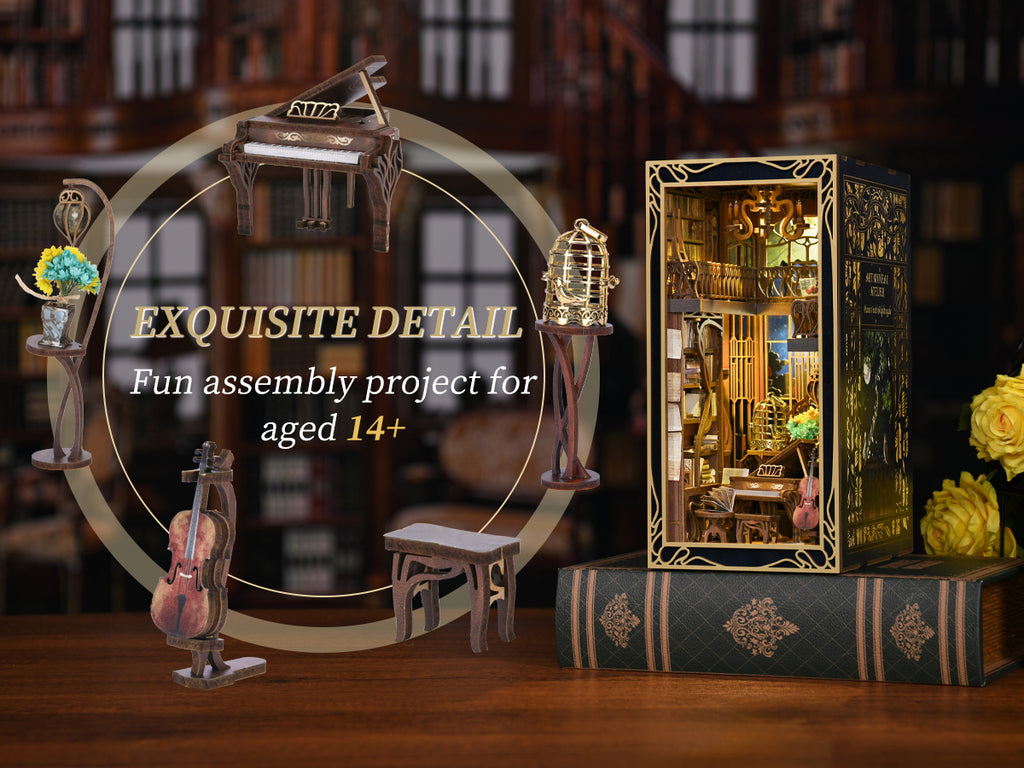 Pianist with Nightingale - DIY Book Nook Kit