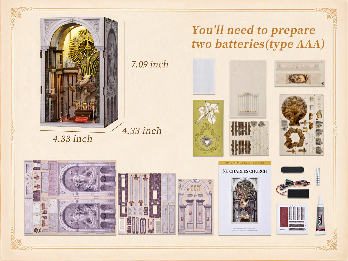 St. Charles Church - DIY Book Nook Kit