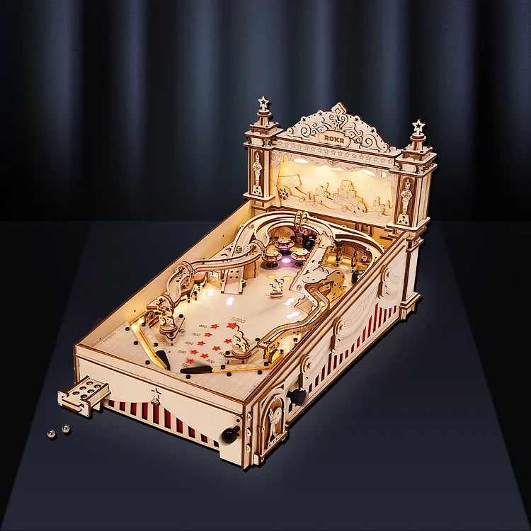 3D Wooden Pinball Machine Model Kit