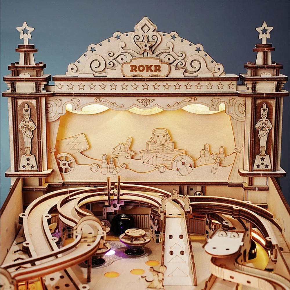 3D Wooden Pinball Machine Model Kit