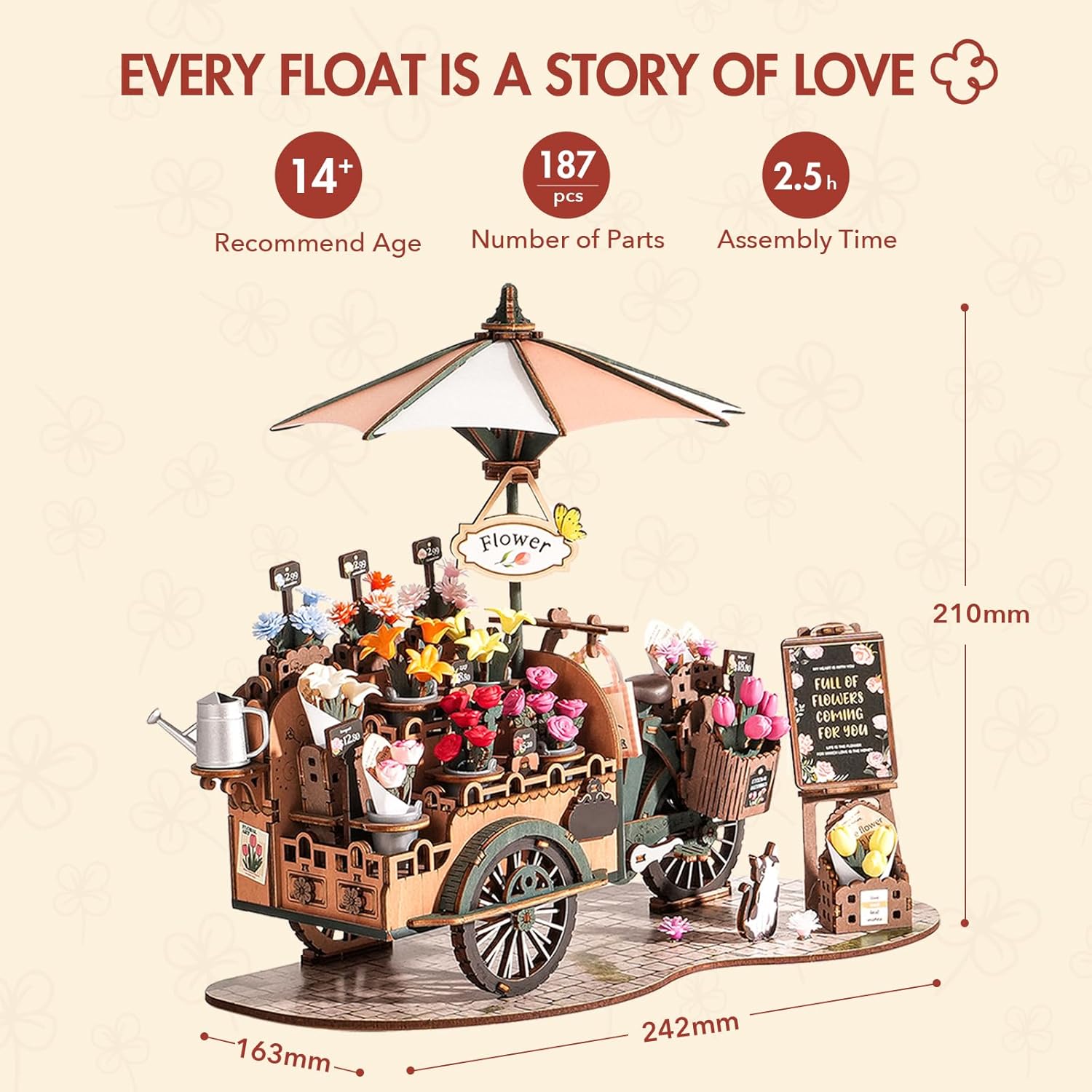 Blossom Cart – Wooden Model Kit