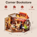 Corner Bookstore – DIY Miniature House Kit