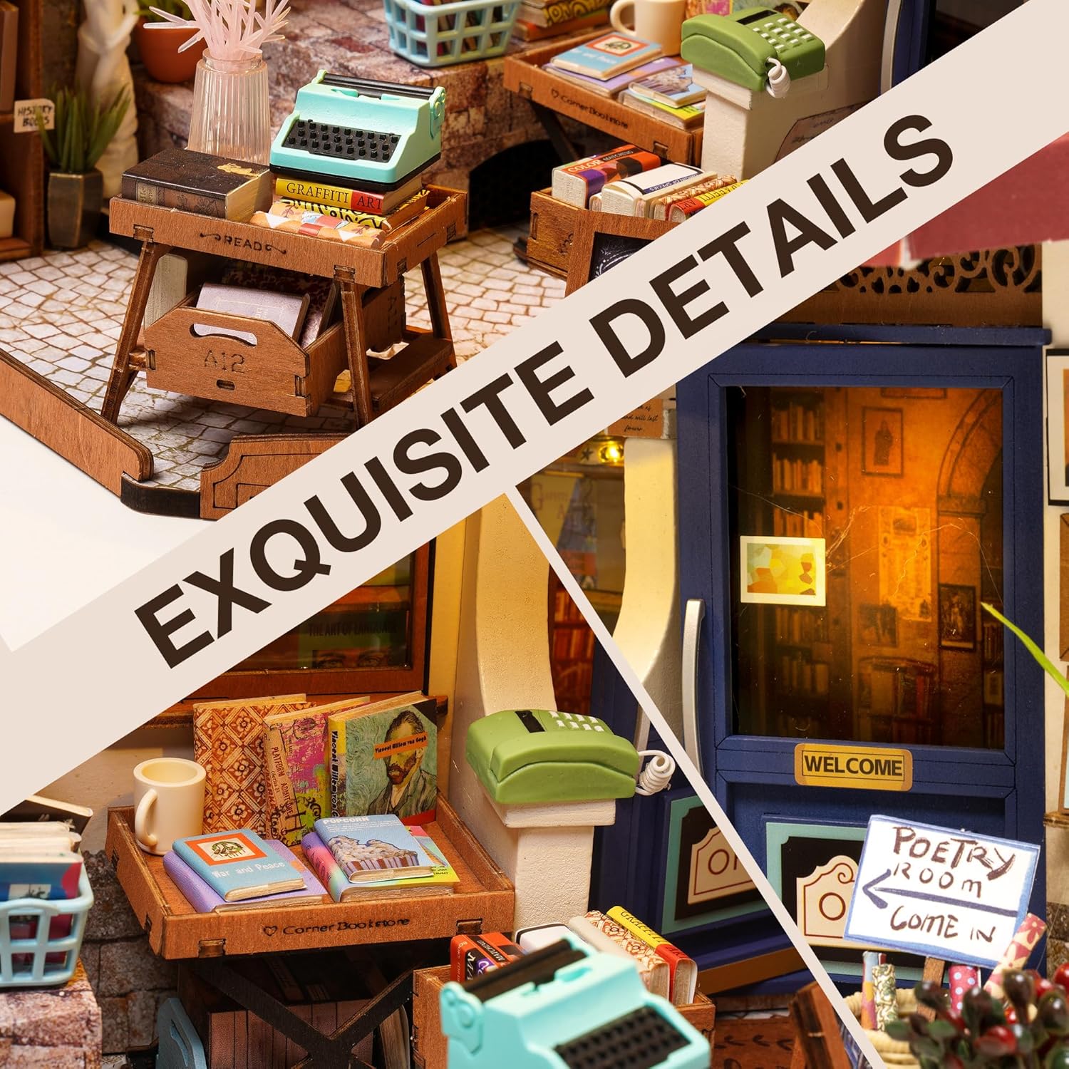 Corner Bookstore – DIY Miniature House Kit
