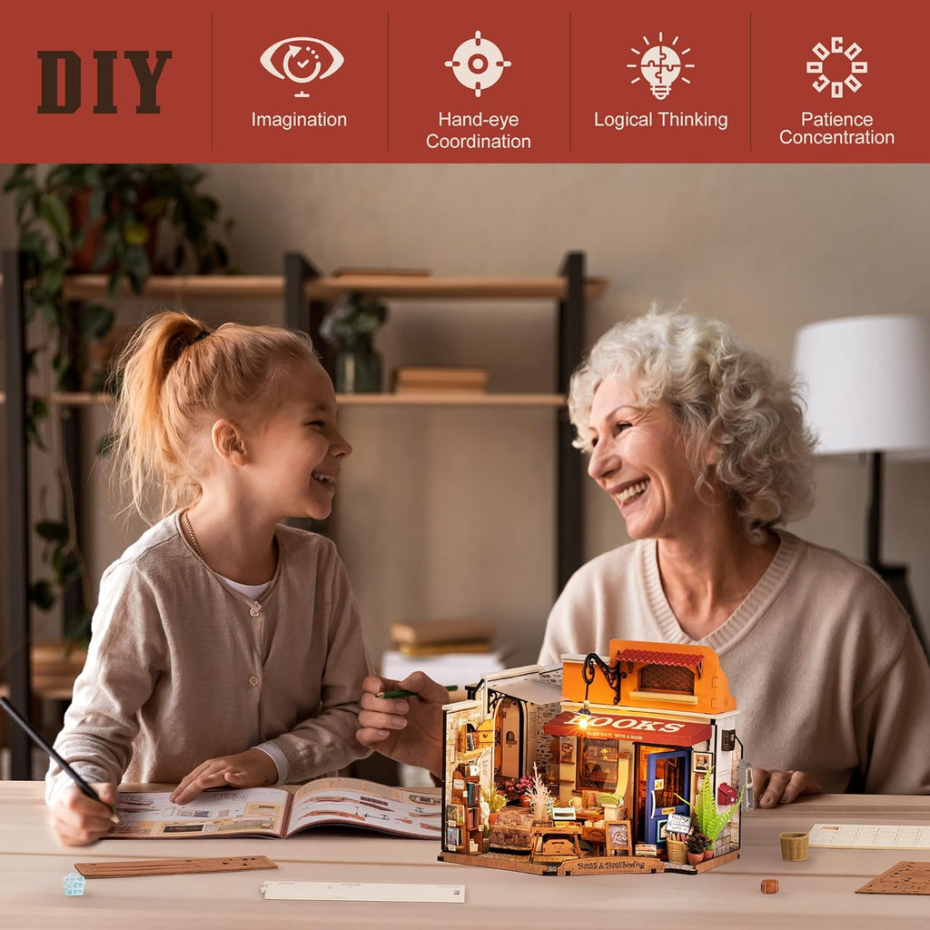 Corner Bookstore – DIY Miniature House Kit